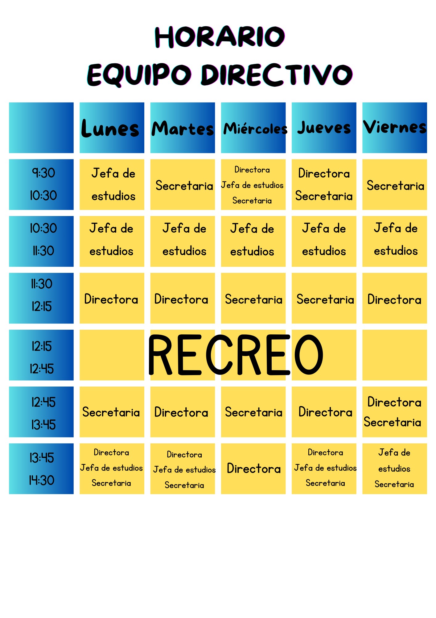 HORARIO EQUIPO DIRECTIVO 24-25