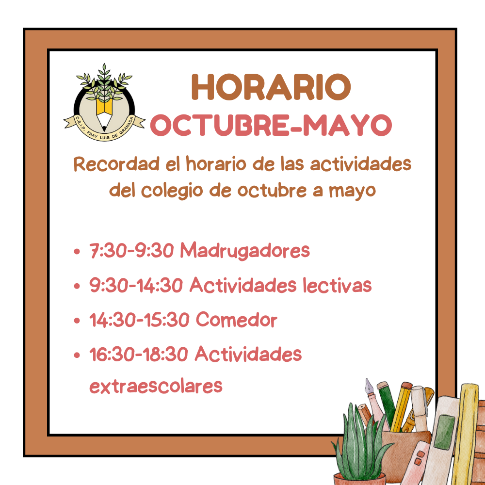 horario actividades colegio 2023